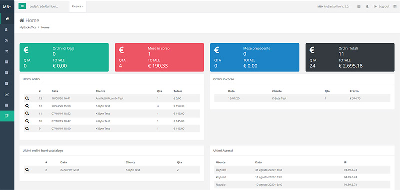 K-Byte s.r.l. - Backoffice System